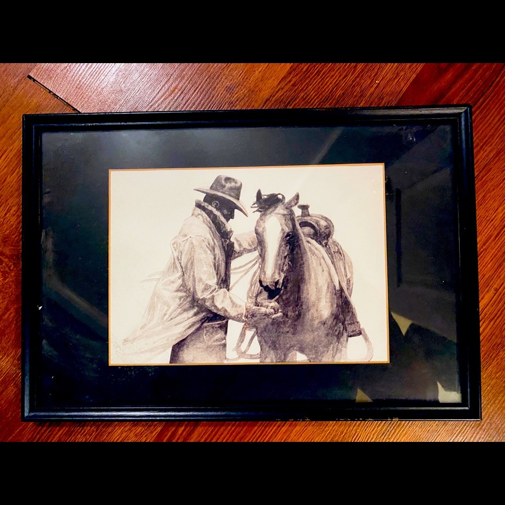 BEAUTIFUL FRAMED PENCIL DRAWING.
